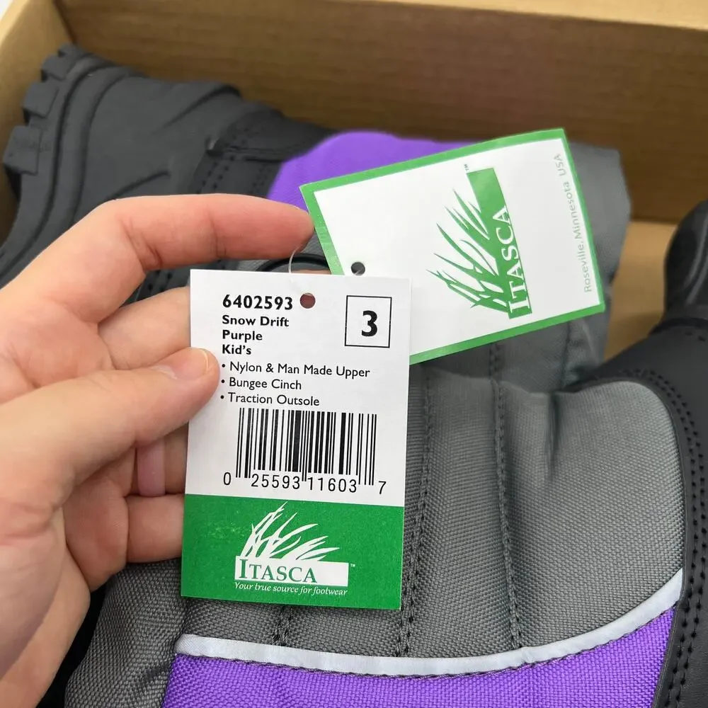 Itasca Kids Winter Snow Drift Boots Size 3 Purple